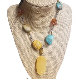 Silpada amber, turquoise, jasper necklace